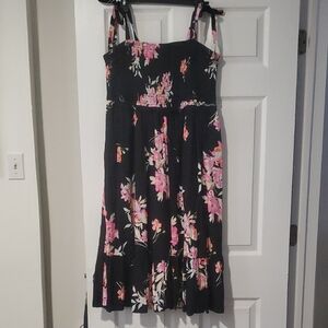 Torrid Black Dress with Pink Floral Accents